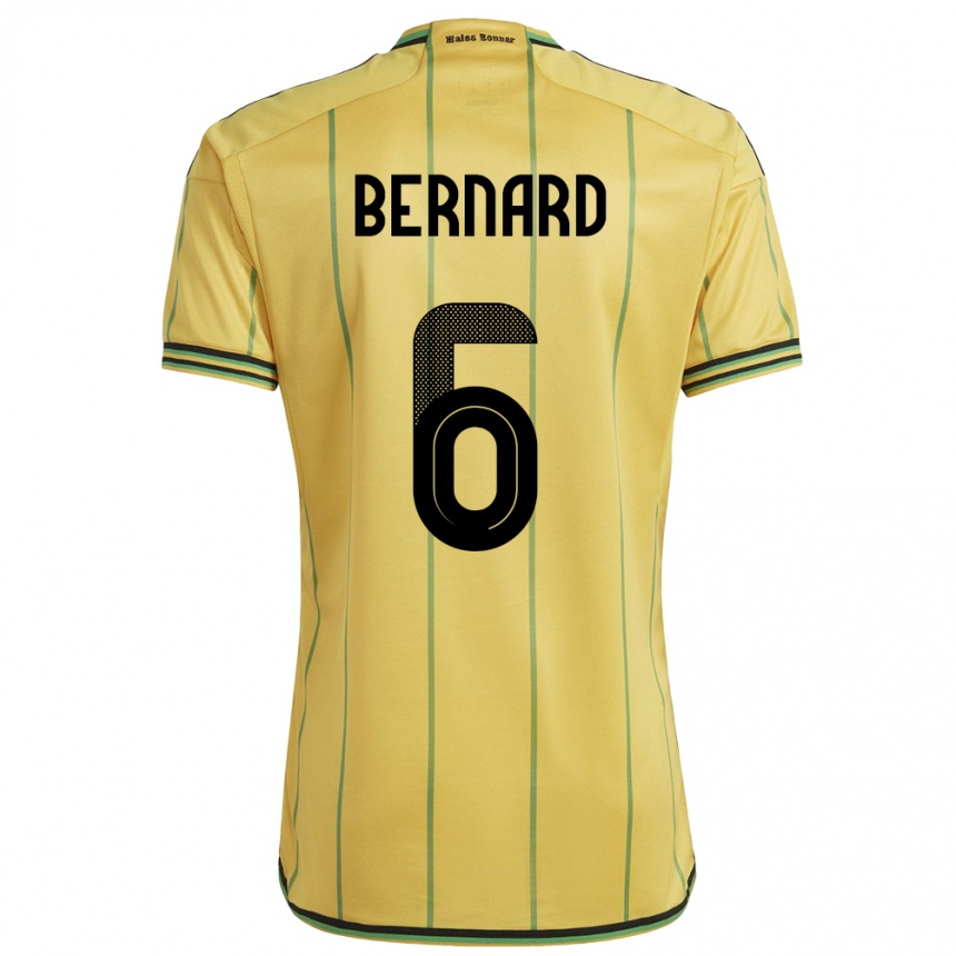 Niño Fútbol Camiseta Jamaica Di'shon Bernard #6 Amarillo 1ª Equipación 24-26 Perú