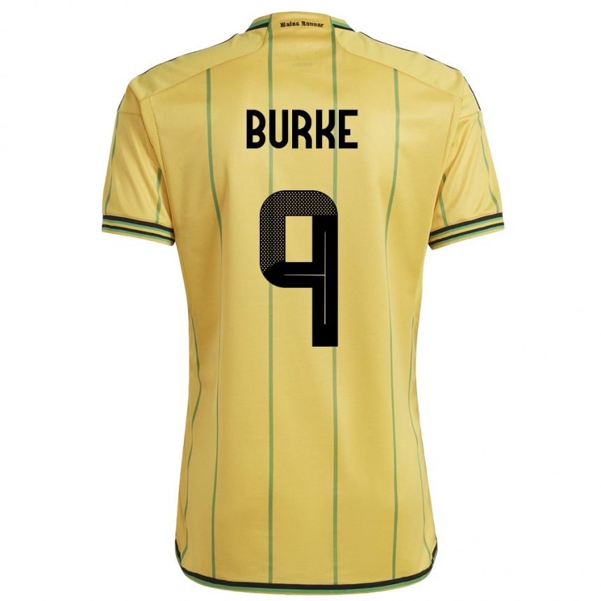 Niño Fútbol Camiseta Jamaica Cory Burke #9 Amarillo 1ª Equipación 24-26 Perú