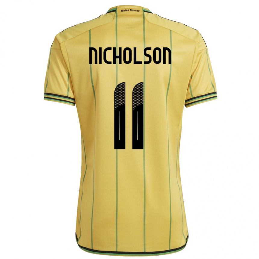 Niño Fútbol Camiseta Jamaica Shamar Nicholson #11 Amarillo 1ª Equipación 24-26 Perú