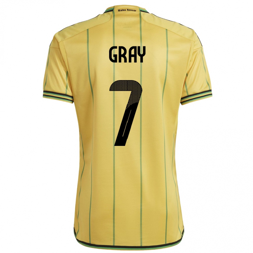 Niño Fútbol Camiseta Jamaica Demarai Gray #7 Amarillo 1ª Equipación 24-26 Perú