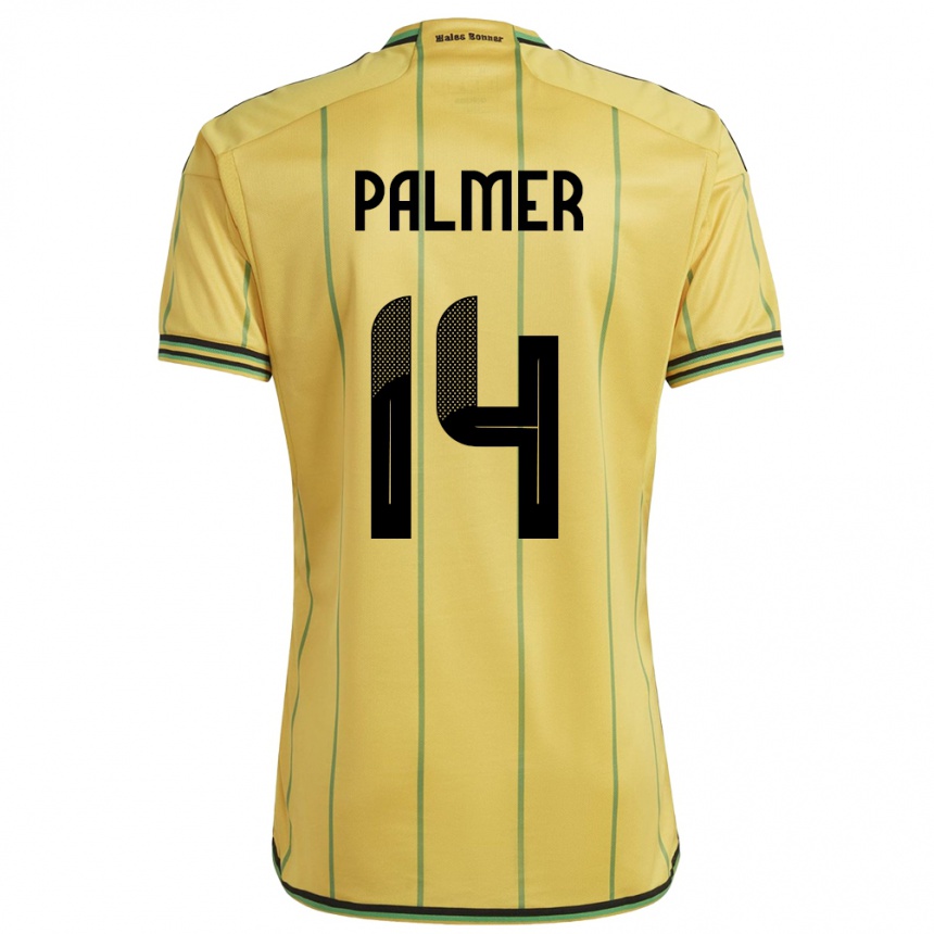 Niño Fútbol Camiseta Jamaica Kasey Palmer #14 Amarillo 1ª Equipación 24-26 Perú