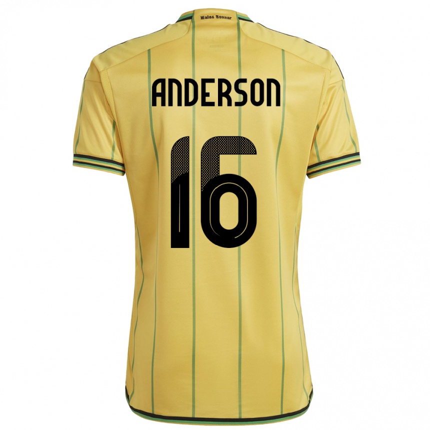 Niño Fútbol Camiseta Jamaica Karoy Anderson #16 Amarillo 1ª Equipación 24-26 Perú