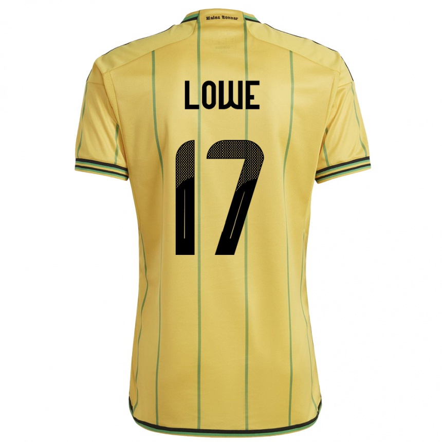 Niño Fútbol Camiseta Jamaica Damion Lowe #17 Amarillo 1ª Equipación 24-26 Perú