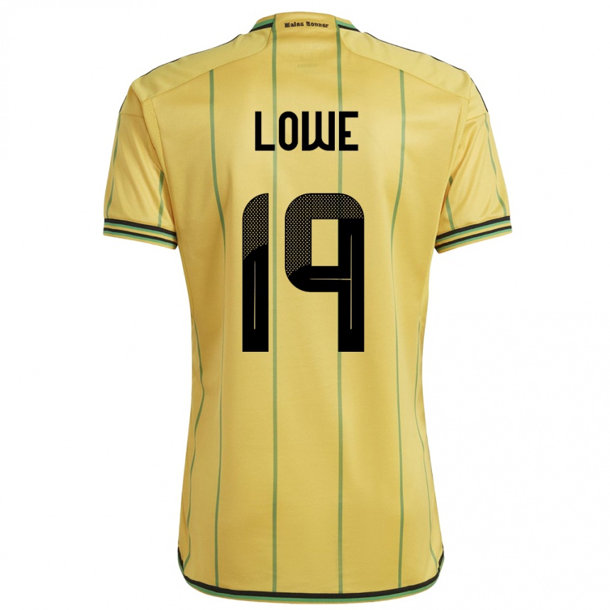 Niño Fútbol Camiseta Jamaica Jamal Lowe #19 Amarillo 1ª Equipación 24-26 Perú