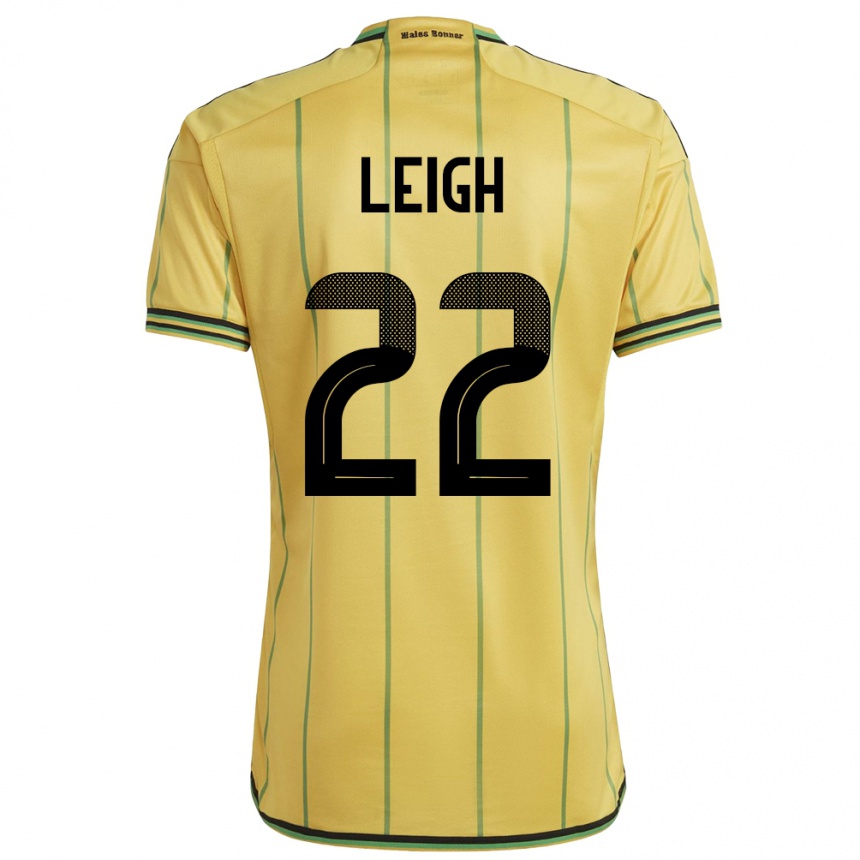 Niño Fútbol Camiseta Jamaica Greg Leigh #22 Amarillo 1ª Equipación 24-26 Perú