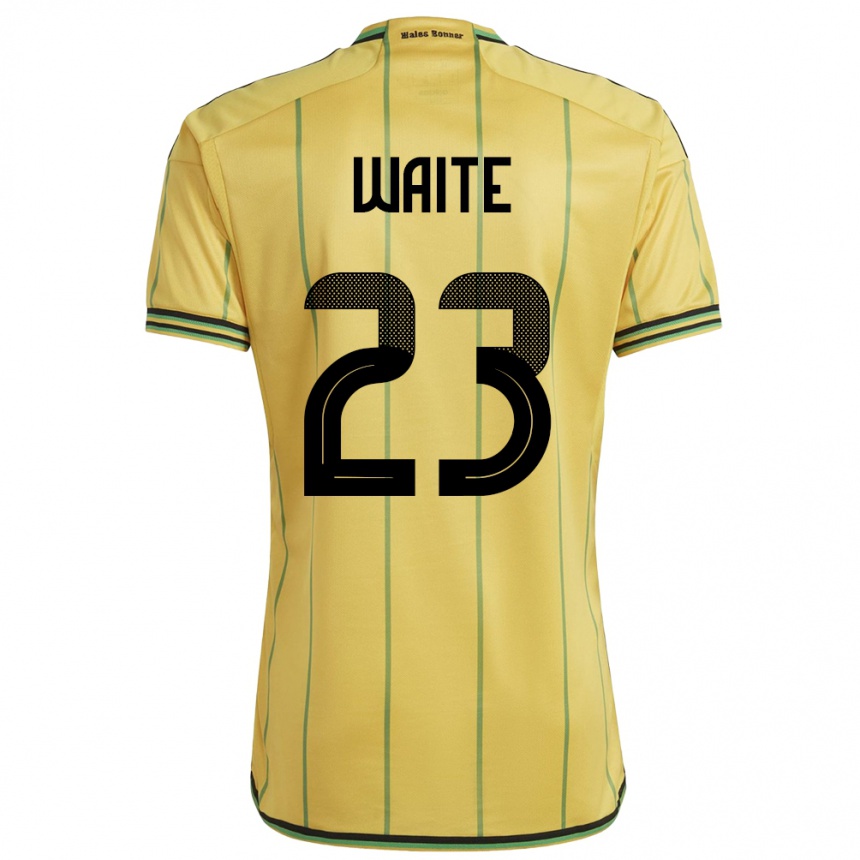 Niño Fútbol Camiseta Jamaica Jahmali Waite #23 Amarillo 1ª Equipación 24-26 Perú