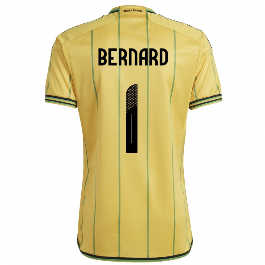 Niño Fútbol Camiseta Jamaica Akeem Bernard #1 Amarillo 1ª Equipación 24-26 Perú