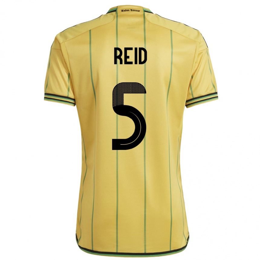 Niño Fútbol Camiseta Jamaica Adrian Reid #5 Amarillo 1ª Equipación 24-26 Perú