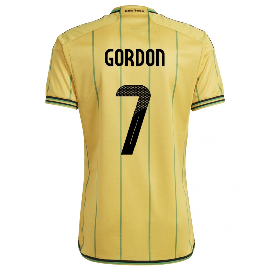 Niño Fútbol Camiseta Jamaica Robino Gordon #7 Amarillo 1ª Equipación 24-26 Perú