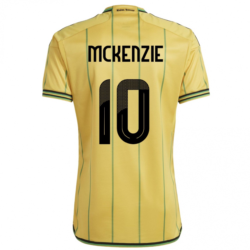 Niño Fútbol Camiseta Jamaica Denzel Mckenzie #10 Amarillo 1ª Equipación 24-26 Perú