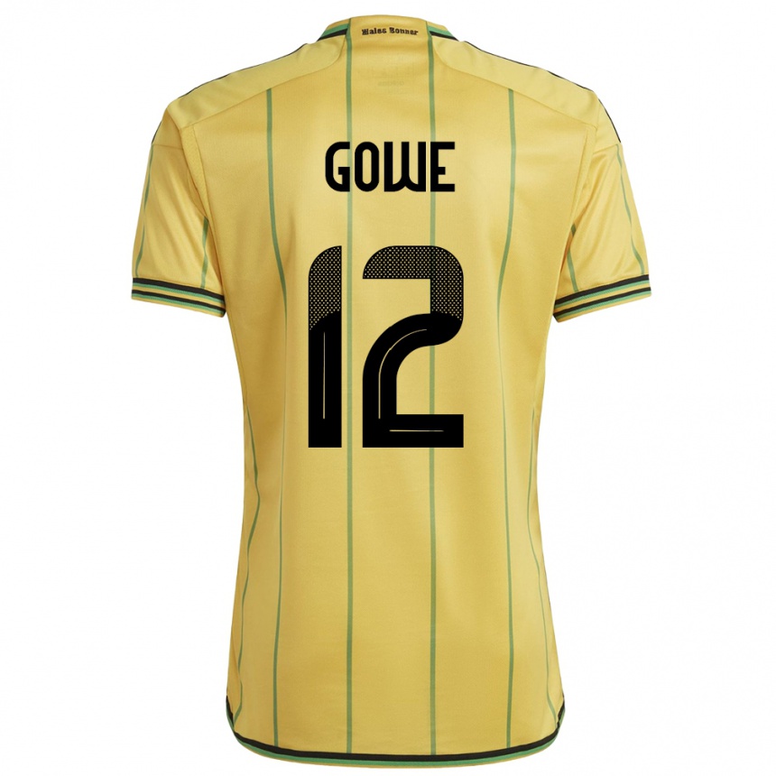 Niño Fútbol Camiseta Jamaica Tyrese Gowe #12 Amarillo 1ª Equipación 24-26 Perú