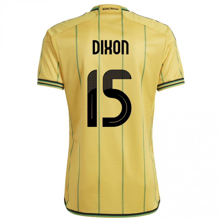 Niño Fútbol Camiseta Jamaica Ahir Dixon #15 Amarillo 1ª Equipación 24-26 Perú