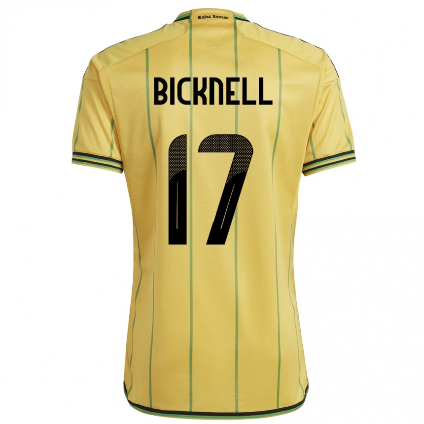 Niño Fútbol Camiseta Jamaica Alexander Bicknell #17 Amarillo 1ª Equipación 24-26 Perú