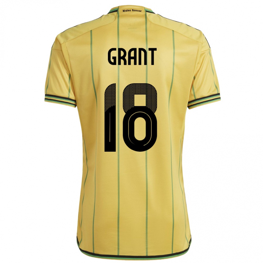 Niño Fútbol Camiseta Jamaica George Grant #18 Amarillo 1ª Equipación 24-26 Perú