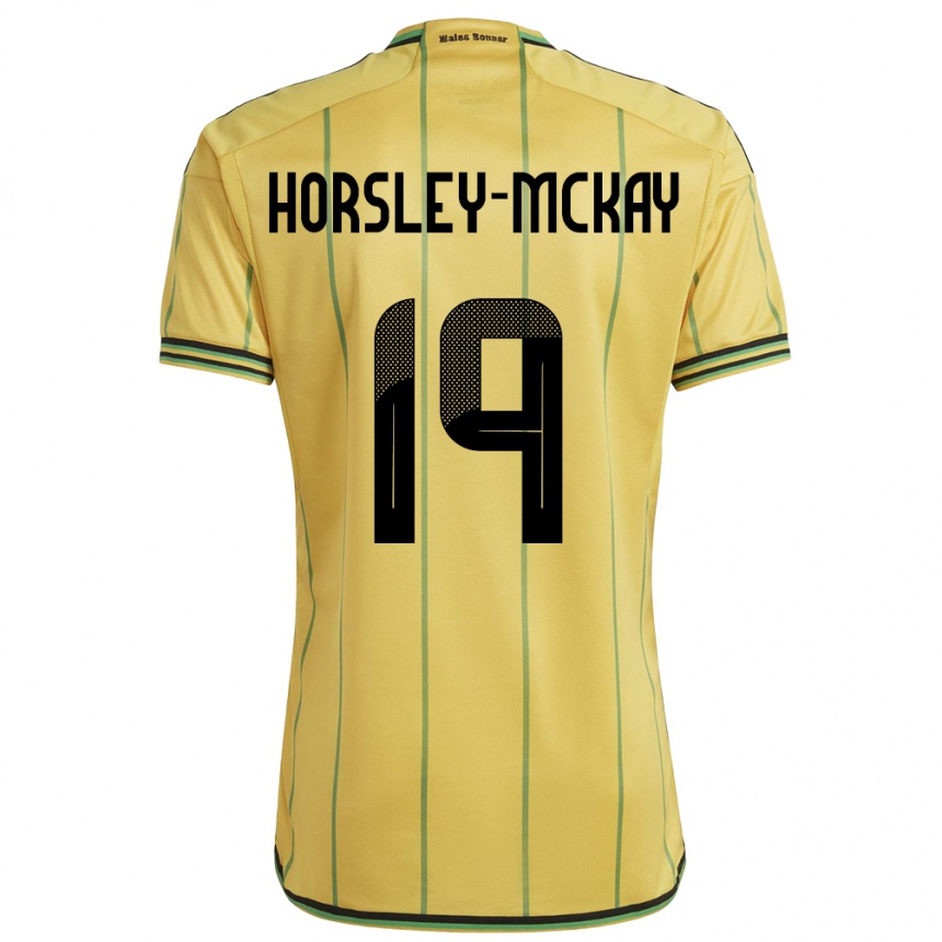 Niño Fútbol Camiseta Jamaica Kyron Horsley-Mckay #19 Amarillo 1ª Equipación 24-26 Perú