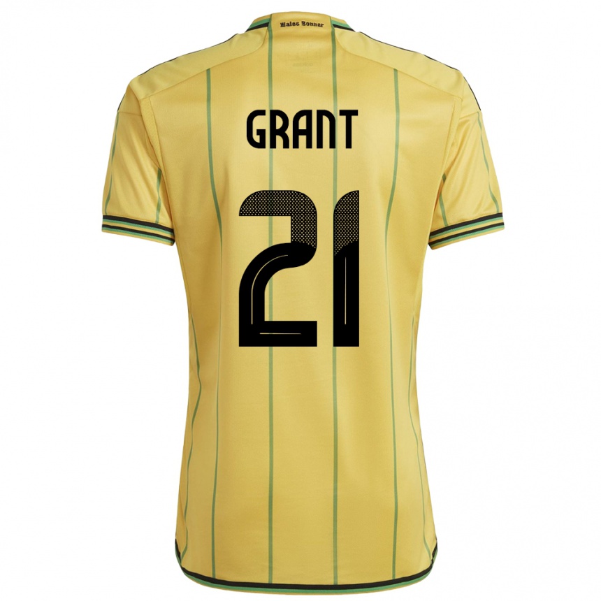 Niño Fútbol Camiseta Jamaica Joshua Grant #21 Amarillo 1ª Equipación 24-26 Perú