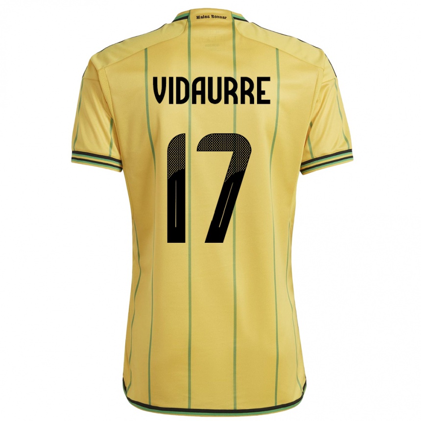 Niño Fútbol Camiseta Jamaica Zoe Vidaurre #17 Amarillo 1ª Equipación 24-26 Perú