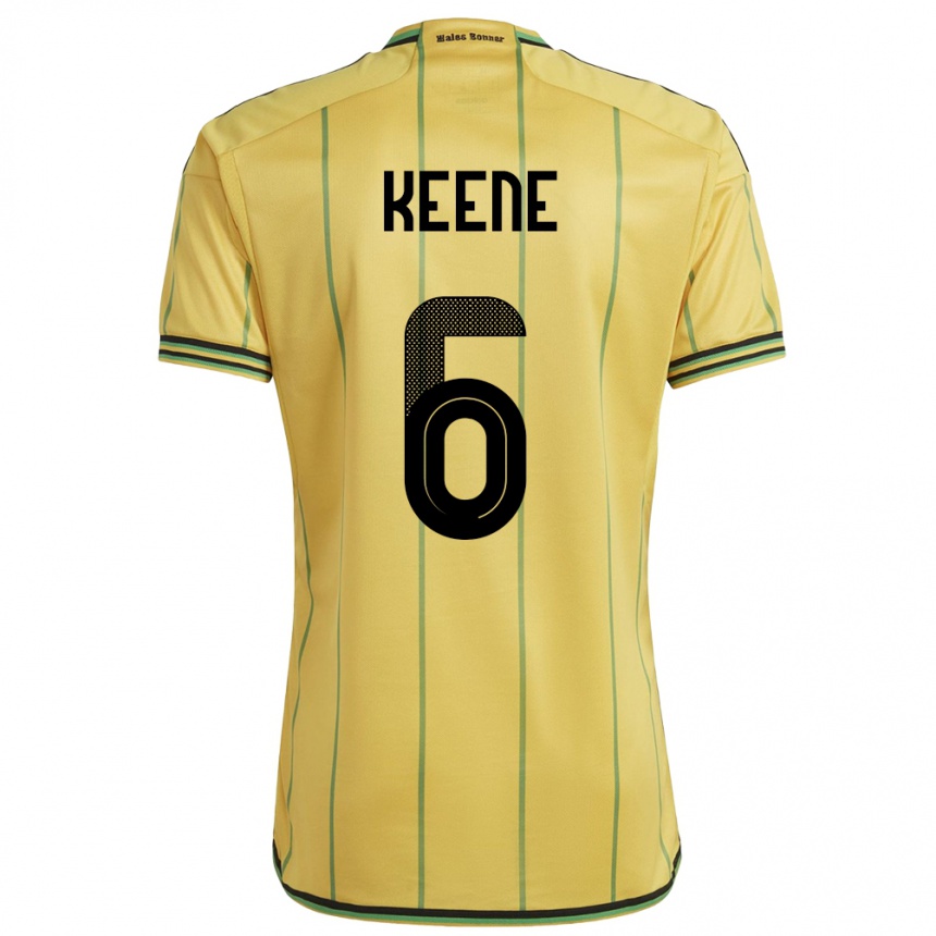 Niño Fútbol Camiseta Jamaica Alika Keene #6 Amarillo 1ª Equipación 24-26 Perú