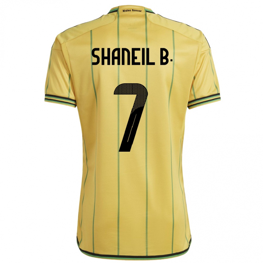 Niño Fútbol Camiseta Jamaica Shaneil Buckley #7 Amarillo 1ª Equipación 24-26 Perú