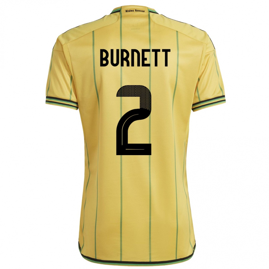 Niño Fútbol Camiseta Jamaica Theanna Burnett #2 Amarillo 1ª Equipación 24-26 Perú