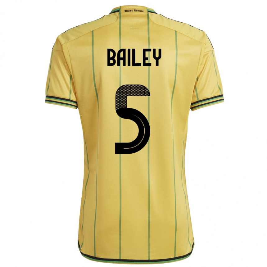 Niño Fútbol Camiseta Jamaica Jade Bailey #5 Amarillo 1ª Equipación 24-26 Perú