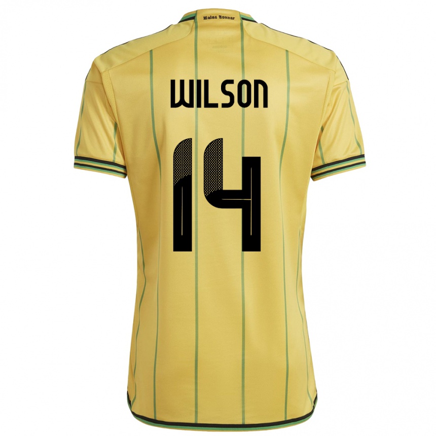 Niño Fútbol Camiseta Jamaica Siobhan Wilson #14 Amarillo 1ª Equipación 24-26 Perú