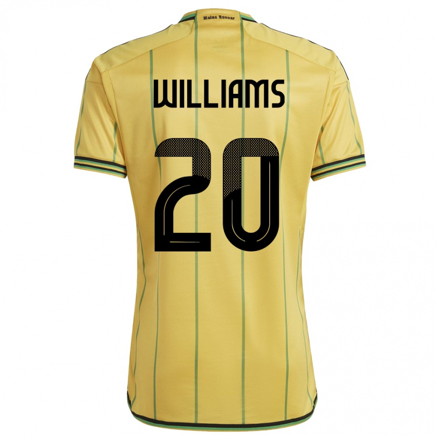 Niño Fútbol Camiseta Jamaica Victoria Williams #20 Amarillo 1ª Equipación 24-26 Perú