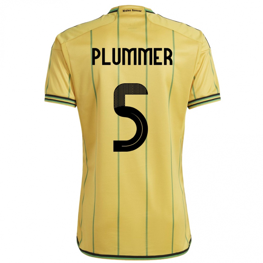 Niño Fútbol Camiseta Jamaica Konya Plummer #5 Amarillo 1ª Equipación 24-26 Perú