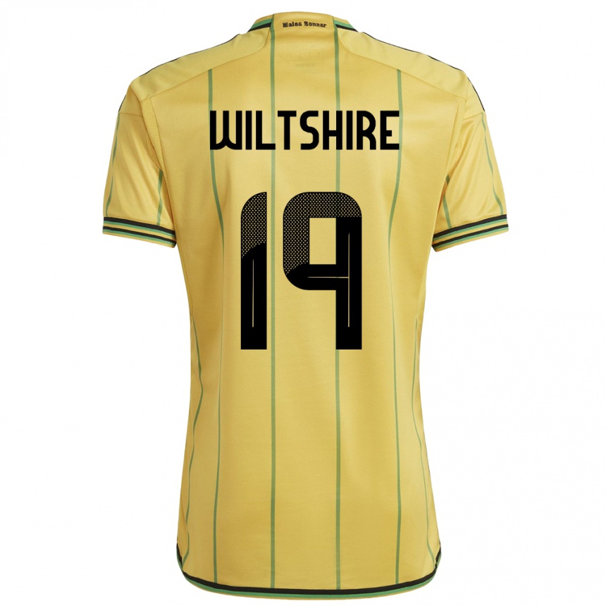 Niño Fútbol Camiseta Jamaica Tiernny Wiltshire #19 Amarillo 1ª Equipación 24-26 Perú