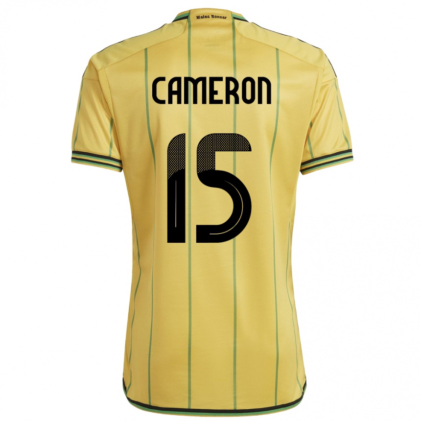 Niño Fútbol Camiseta Jamaica Tiffany Cameron #15 Amarillo 1ª Equipación 24-26 Perú