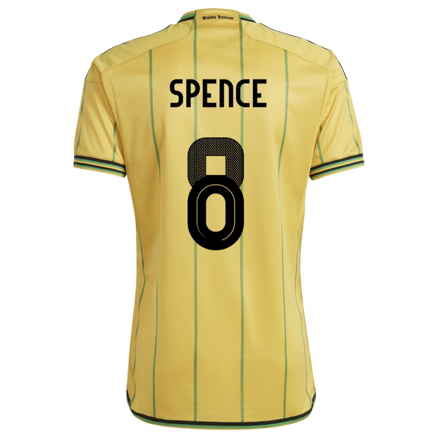 Niño Fútbol Camiseta Jamaica Drew Spence #8 Amarillo 1ª Equipación 24-26 Perú