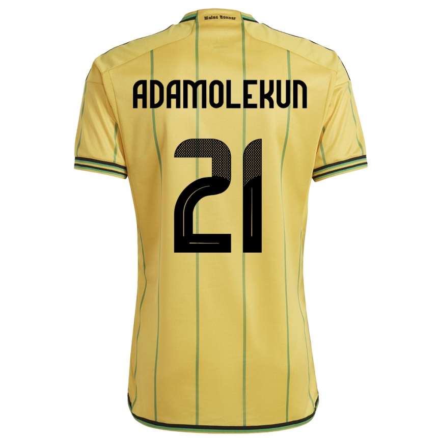 Niño Fútbol Camiseta Jamaica Olufolasade Adamolekun #21 Amarillo 1ª Equipación 24-26 Perú