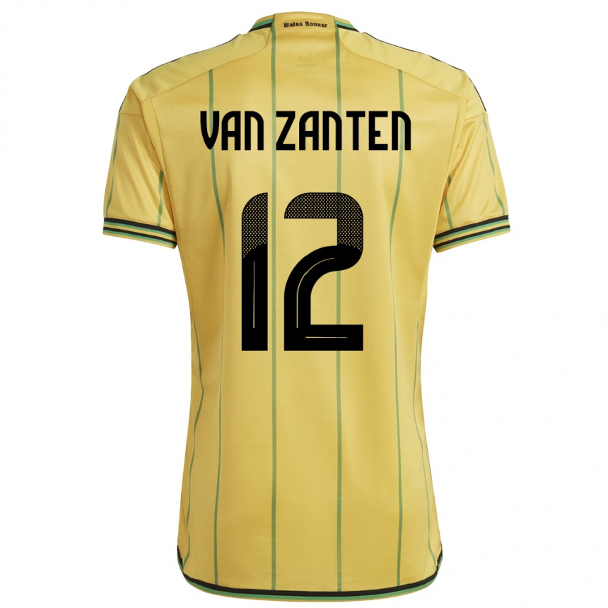 Niño Fútbol Camiseta Jamaica Kiki Van Zanten #12 Amarillo 1ª Equipación 24-26 Perú