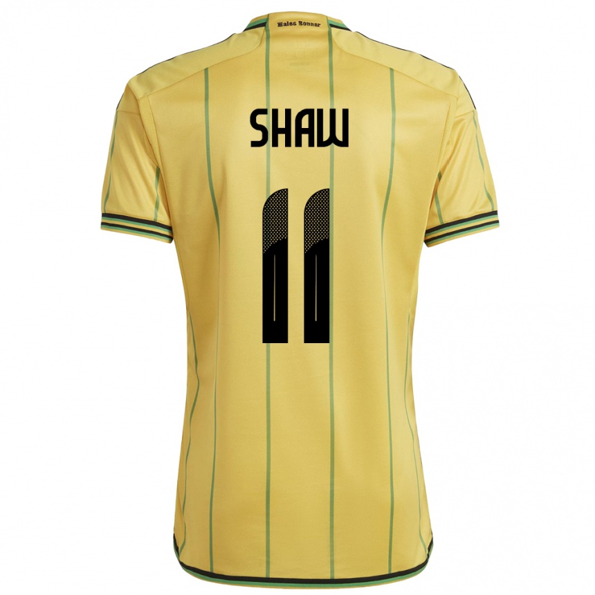 Niño Fútbol Camiseta Jamaica Khadija Shaw #11 Amarillo 1ª Equipación 24-26 Perú