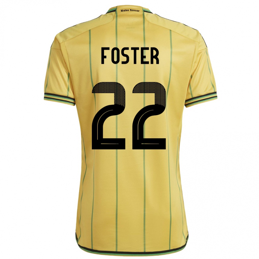 Niño Fútbol Camiseta Jamaica Shanise Foster #22 Amarillo 1ª Equipación 24-26 Perú