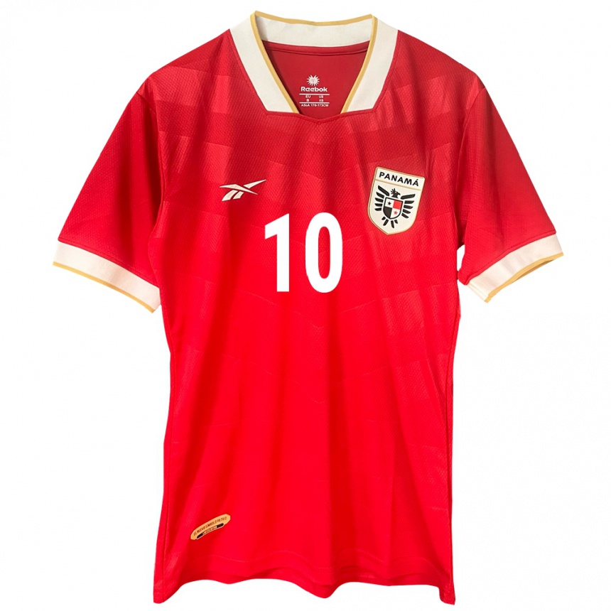 Niño Fútbol Camiseta Panamá Ovidio Lopez #10 Rojo 1ª Equipación 24-26 Perú