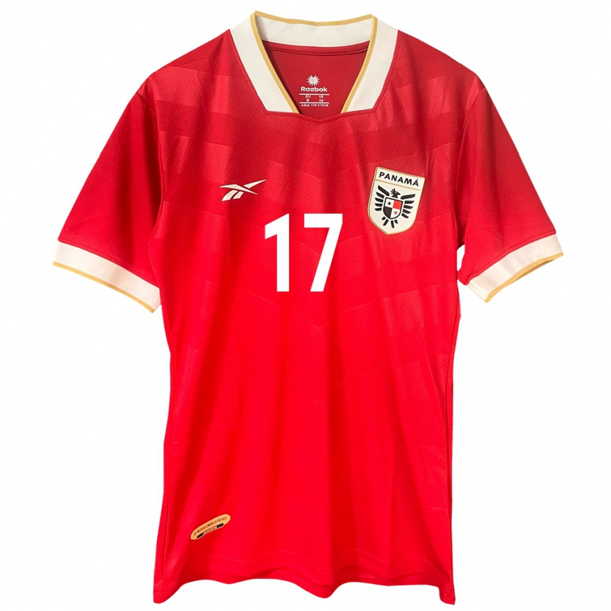 Niño Fútbol Camiseta Panamá Gabriela Villagrand #17 Rojo 1ª Equipación 24-26 Perú