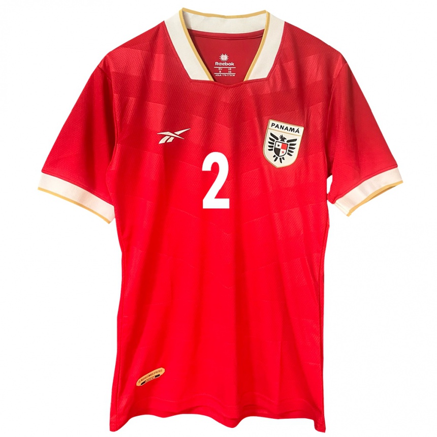 Niño Fútbol Camiseta Panamá César Blackman #2 Rojo 1ª Equipación 24-26 Perú