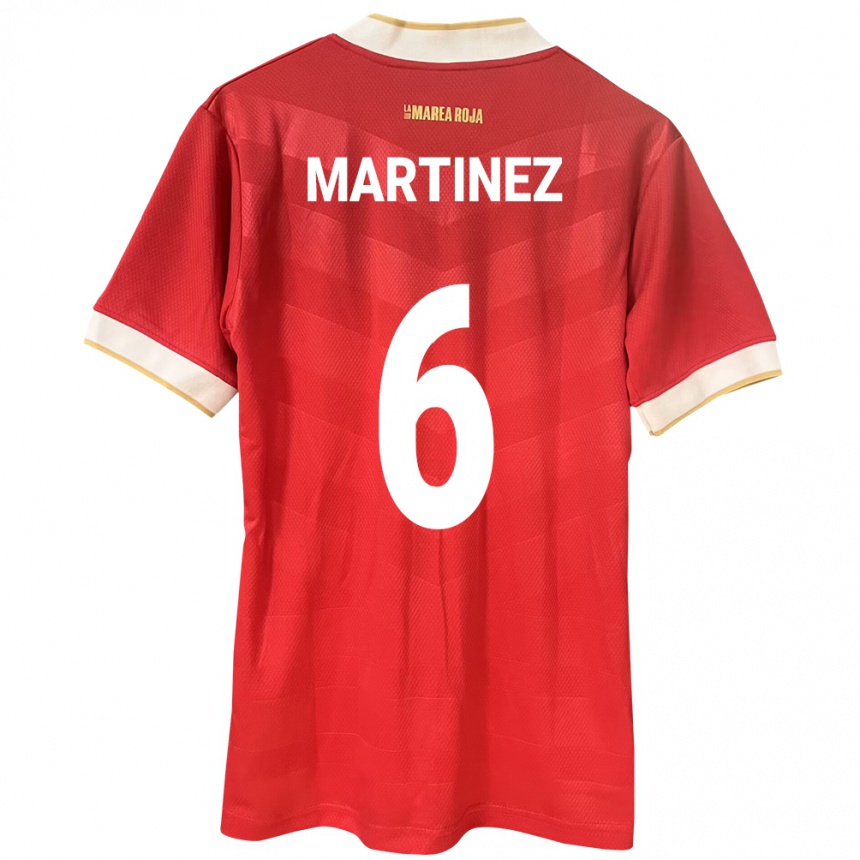 Niño Fútbol Camiseta Panamá Christian Martínez #6 Rojo 1ª Equipación 24-26 Perú