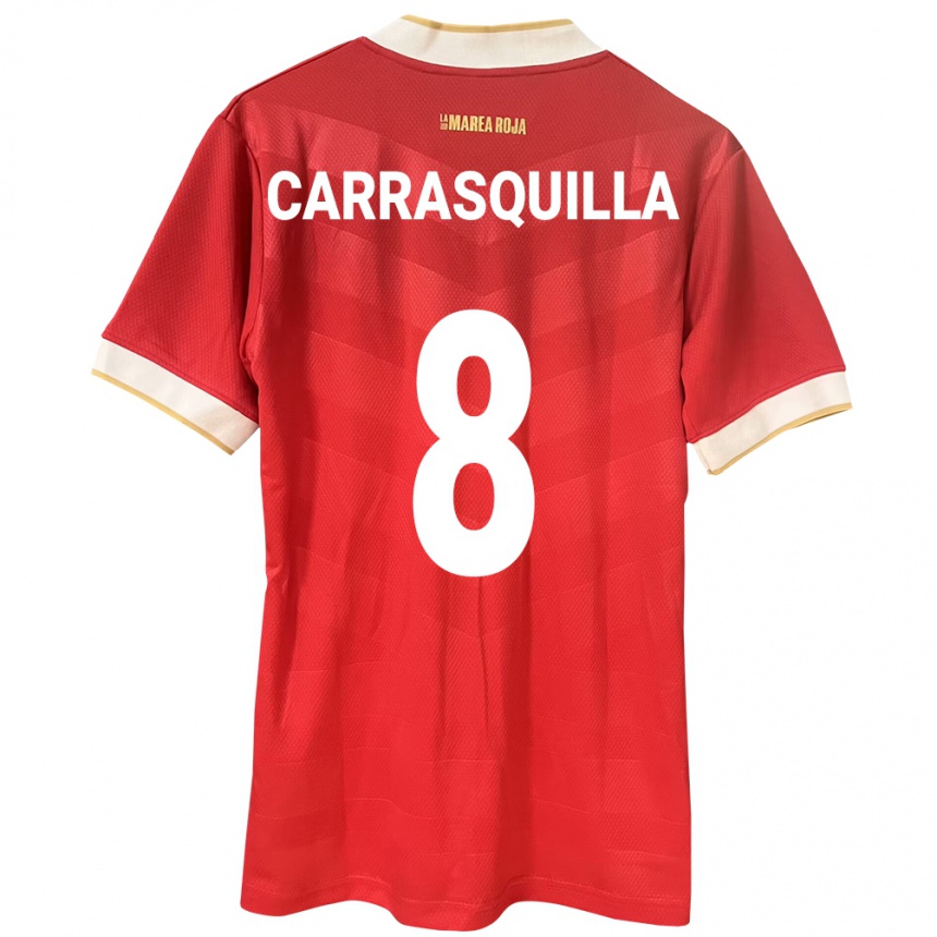 Niño Fútbol Camiseta Panamá Adalberto Carrasquilla #8 Rojo 1ª Equipación 24-26 Perú