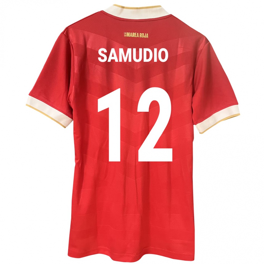 Niño Fútbol Camiseta Panamá César Samudio #12 Rojo 1ª Equipación 24-26 Perú