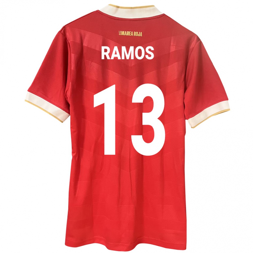 Niño Fútbol Camiseta Panamá Jiovany Ramos #13 Rojo 1ª Equipación 24-26 Perú