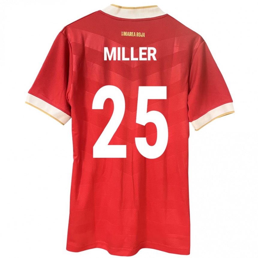 Niño Fútbol Camiseta Panamá Roderick Miller #25 Rojo 1ª Equipación 24-26 Perú