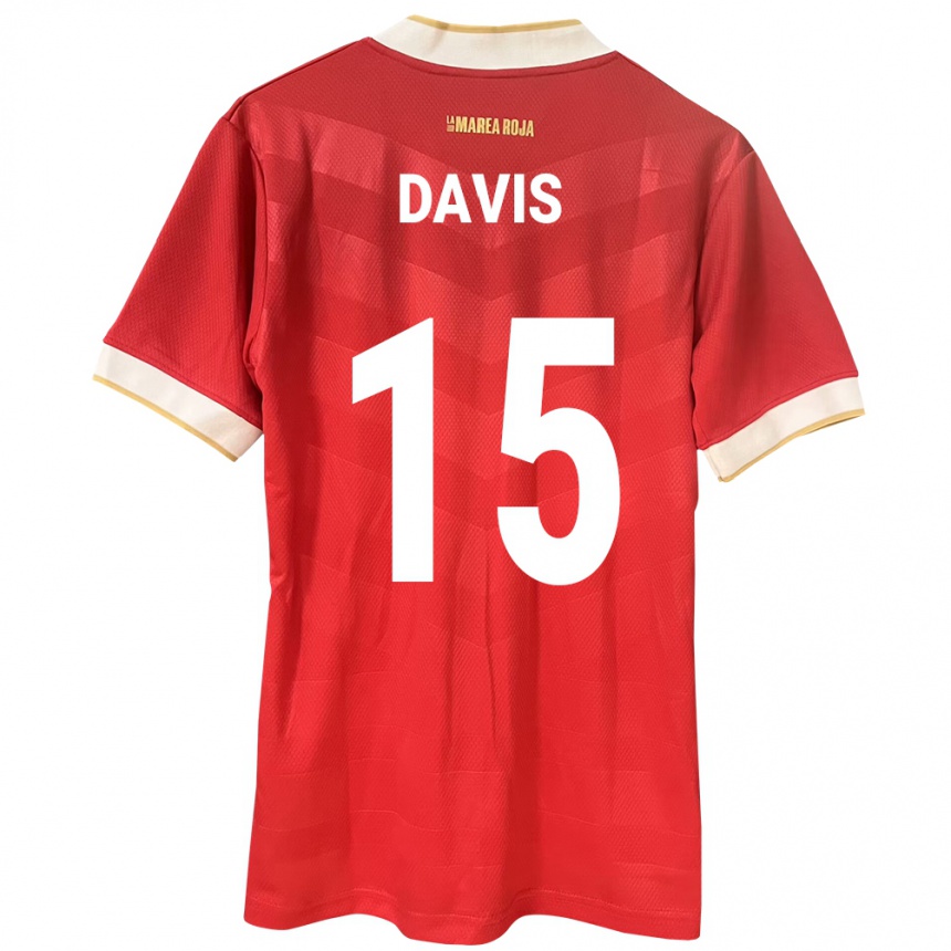 Niño Fútbol Camiseta Panamá Éric Davis #15 Rojo 1ª Equipación 24-26 Perú