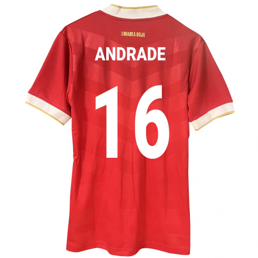 Niño Fútbol Camiseta Panamá Andrés Andrade #16 Rojo 1ª Equipación 24-26 Perú