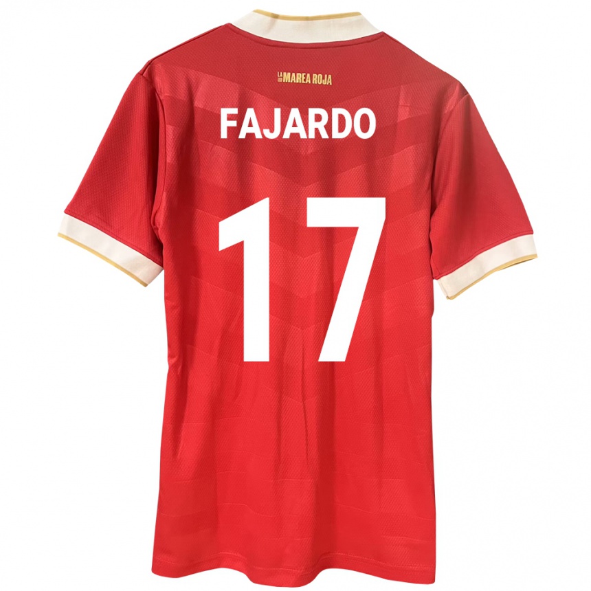 Niño Fútbol Camiseta Panamá José Fajardo #17 Rojo 1ª Equipación 24-26 Perú