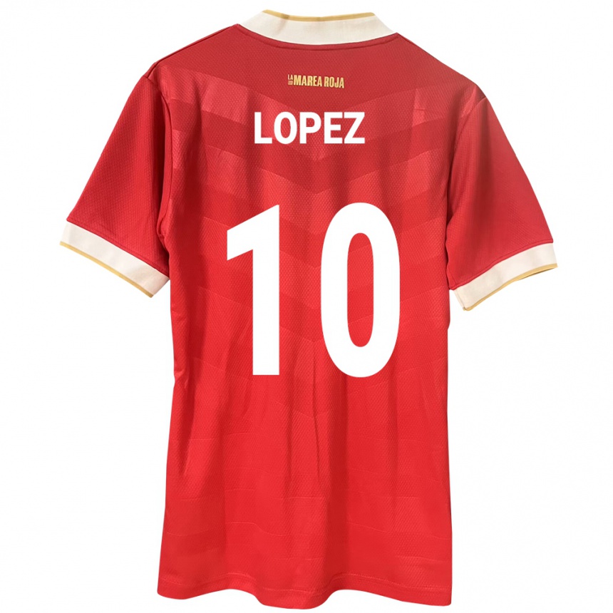 Niño Fútbol Camiseta Panamá Ovidio Lopez #10 Rojo 1ª Equipación 24-26 Perú