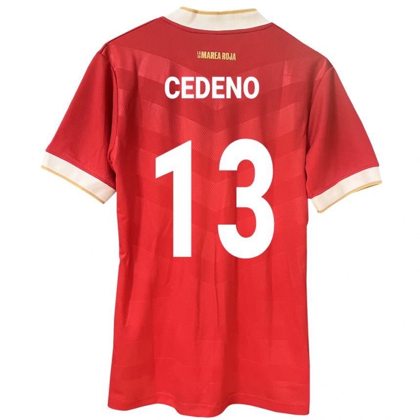 Niño Fútbol Camiseta Panamá Edward Cedeño #13 Rojo 1ª Equipación 24-26 Perú