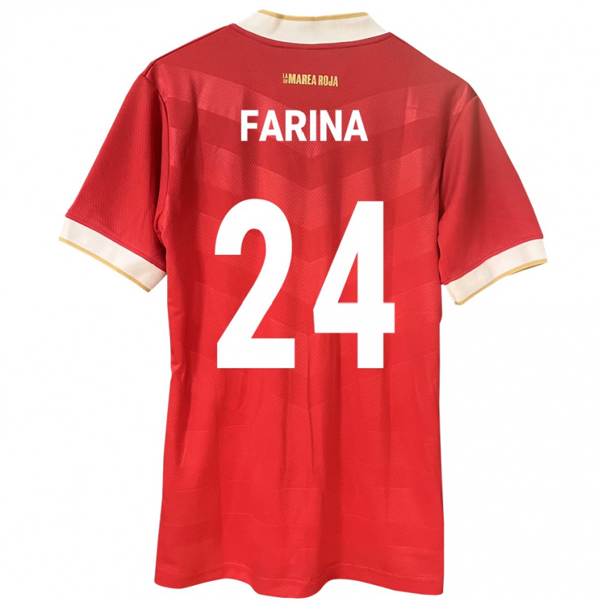 Niño Fútbol Camiseta Panamá Edgardo Fariña #24 Rojo 1ª Equipación 24-26 Perú