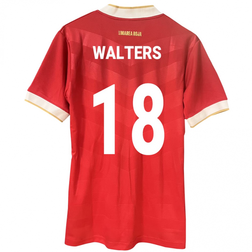 Niño Fútbol Camiseta Panamá Kairo Walters #18 Rojo 1ª Equipación 24-26 Perú